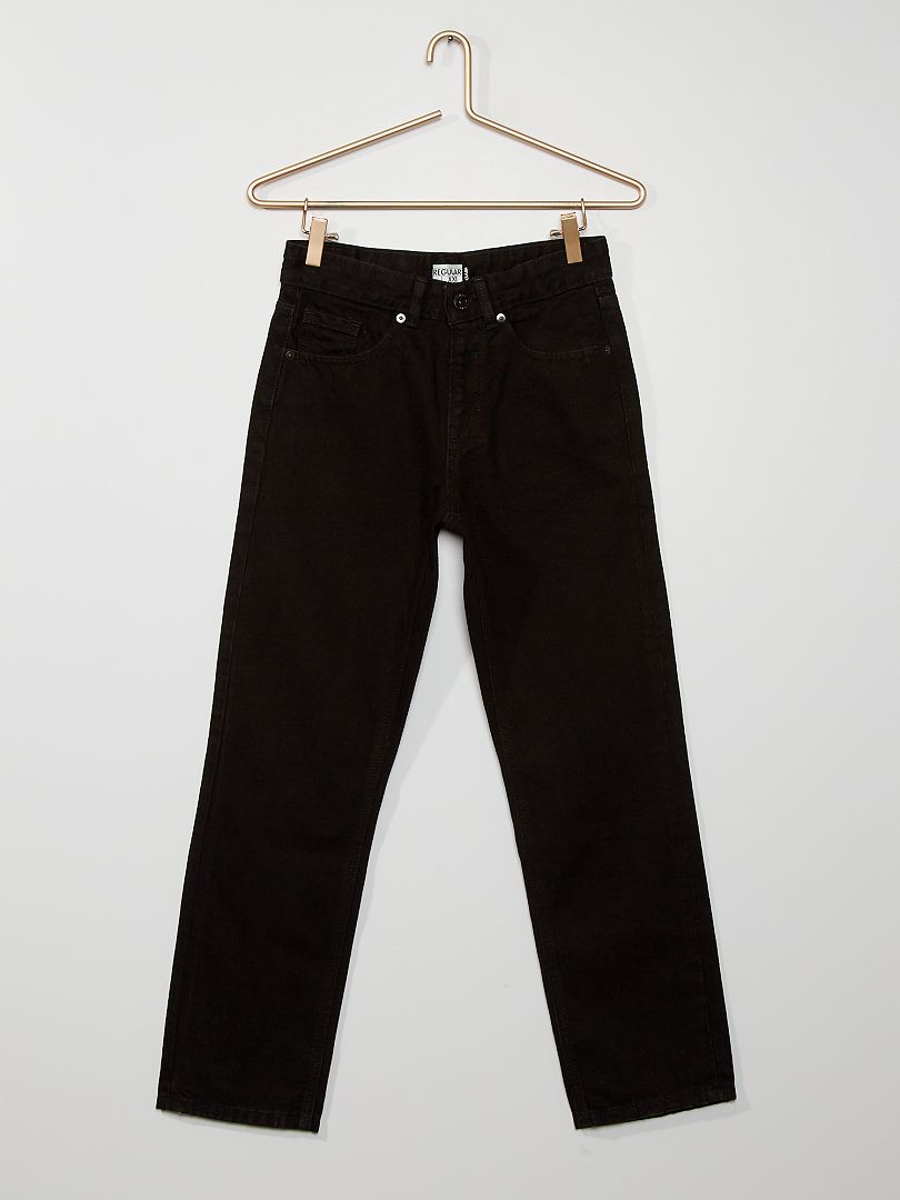 Regular-fit jeans met verstelbare taille ZWART - Kiabi