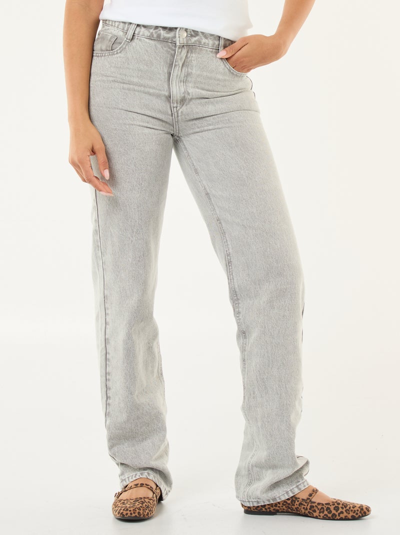 Regular fit jeans van katoen - L34 Grijs - Kiabi