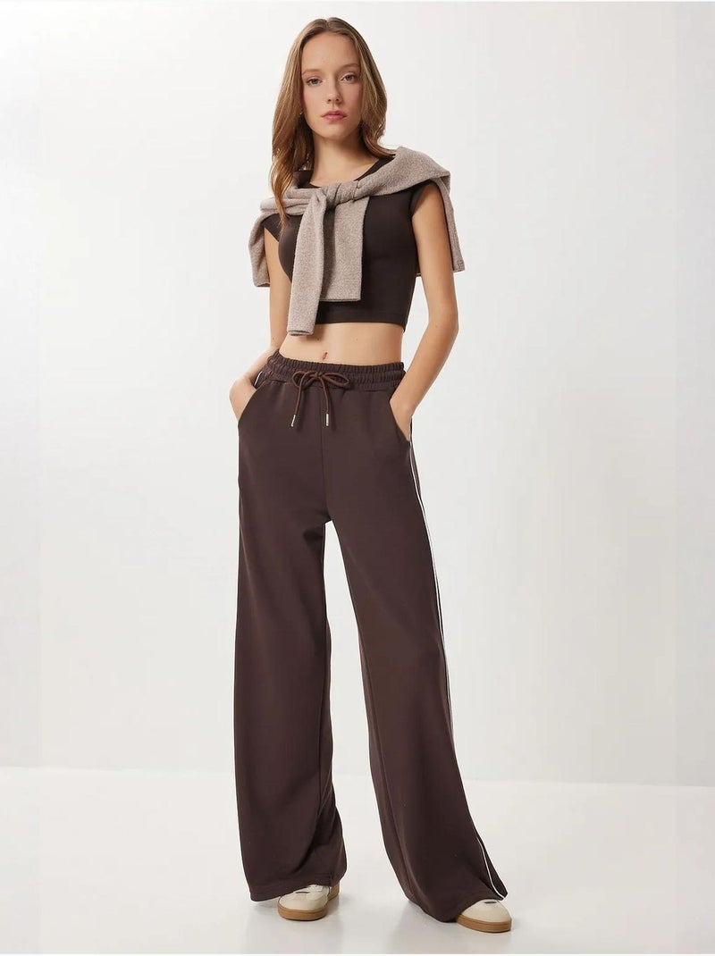 Regular fit katoenen gebreide joggingbroek istanbul Chocoladebruin - Kiabi
