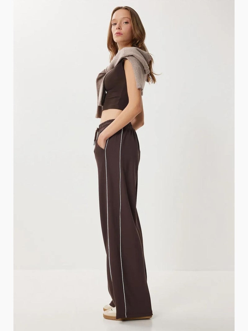 Regular fit katoenen gebreide joggingbroek istanbul Chocoladebruin - Kiabi