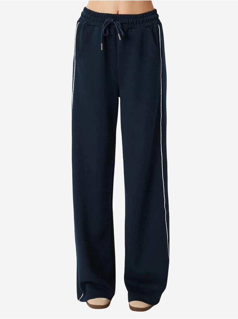 Regular fit katoenen gebreide joggingbroek istanbul Marineblauw - Kiabi