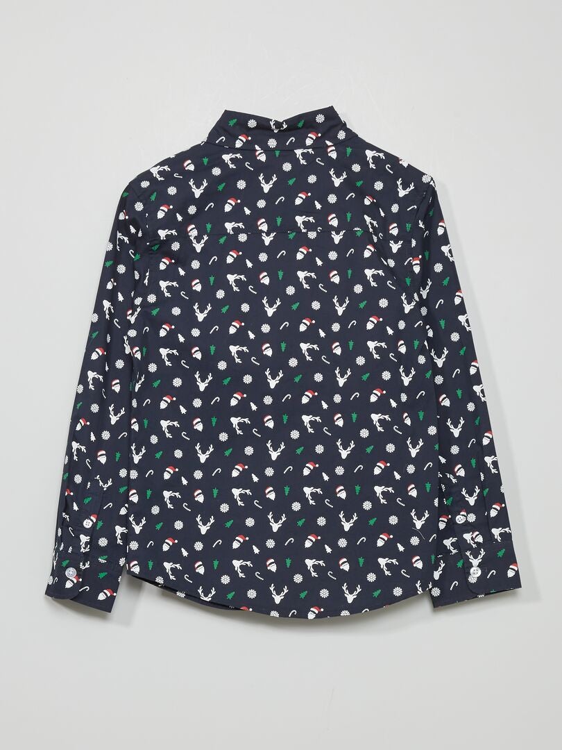 Regular-fit kersthemd BLAUW - Kiabi