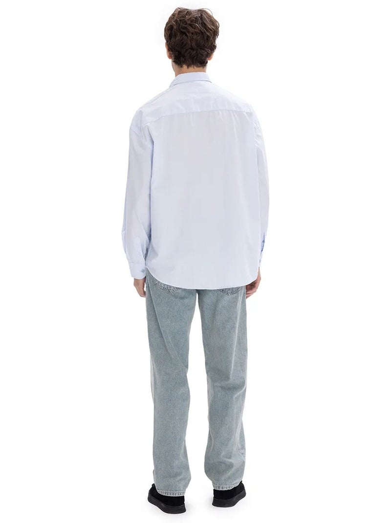 Regular fit overhemd met button-downkraag en borstzak giesto Pastelblauw - Kiabi