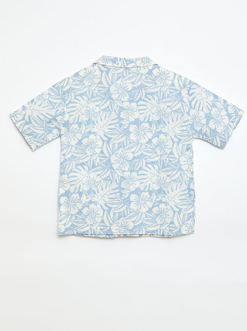 Regular fit overhemd met korte mouwen van katoen Blauw - Kiabi