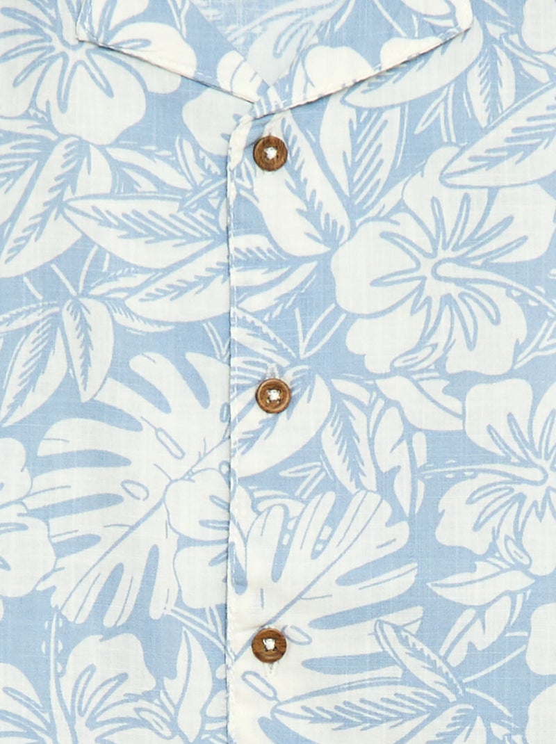 Regular fit overhemd met korte mouwen van katoen Blauw - Kiabi