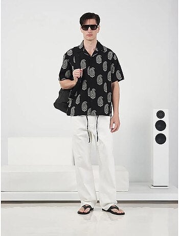Regular fit overhemd met paisleyprint en knoopsluiting giesto