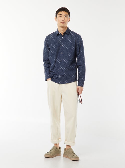 Regular-fit overhemd met stippenprint - Kiabi