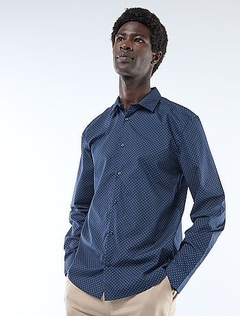 Regular-fit overhemd met stippenprint