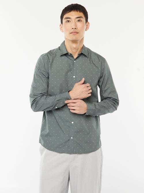 Regular-fit overhemd met stippenprint - Kiabi