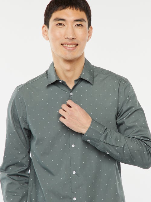 Regular-fit overhemd met stippenprint - Kiabi