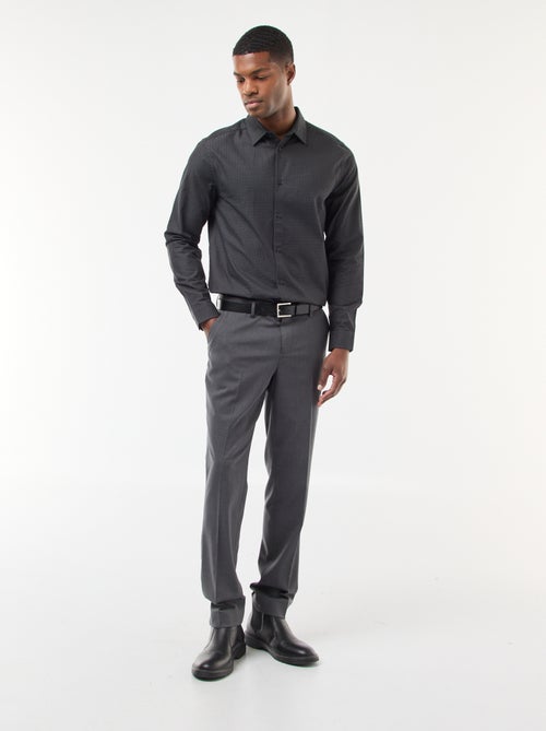 Regular-fit overhemd van dobbykatoen - Kiabi