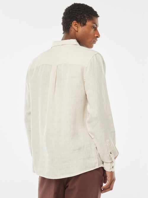 Regular-fit overhemd van linnen - Kiabi