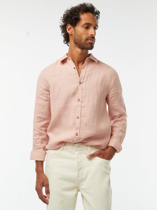 Regular-fit overhemd van linnen - Kiabi