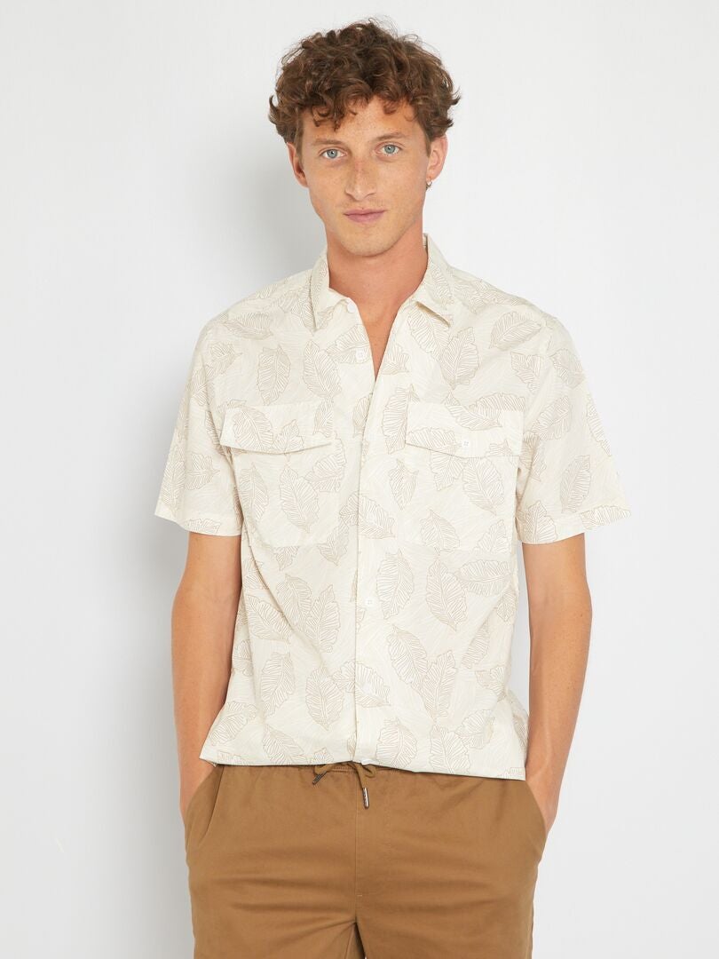 Regular-fit overhemd van popeline WIT - Kiabi