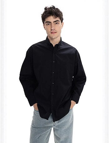 Regular fit poplin overhemd met lange mouwen en knoopsluiting giesto