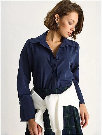 Regular-fit poplin overhemd met lange mouwen en knoopsluiting lucci