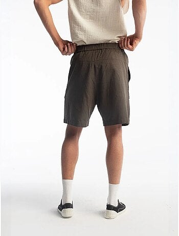 Regular fit shorts van linnenmix met trekkoord in de taille giesto