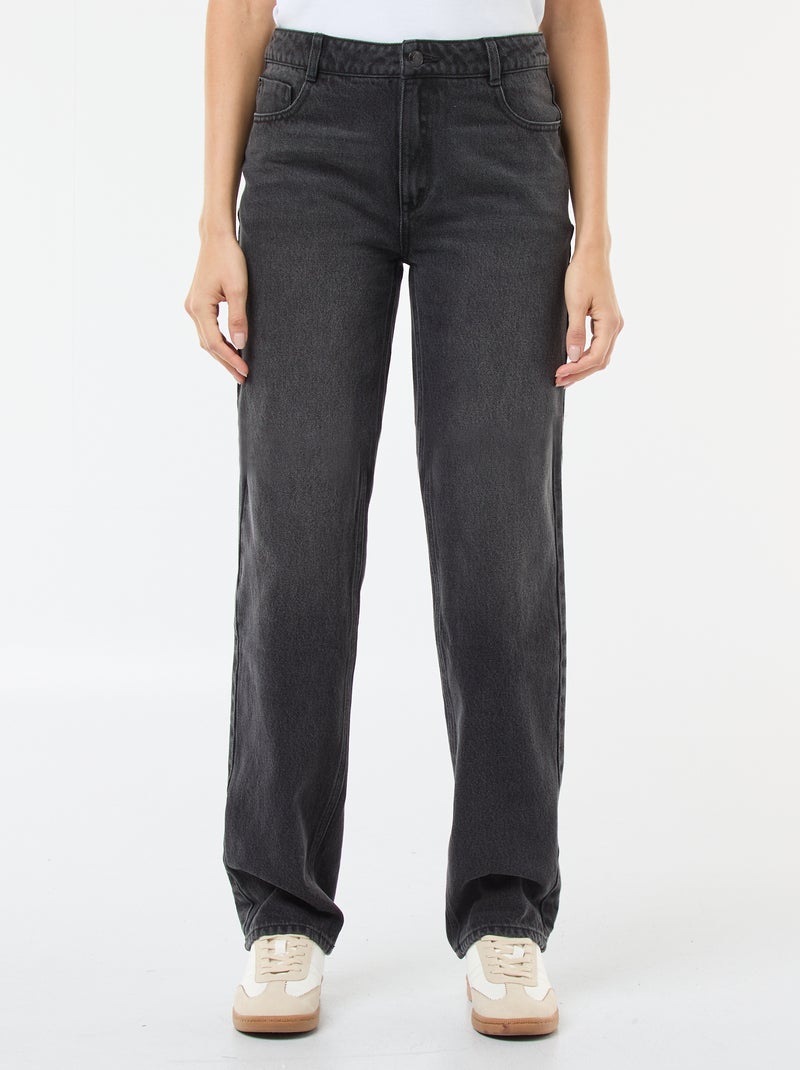 Regular fit spijkerbroek van katoen - L34 Zwart - Kiabi