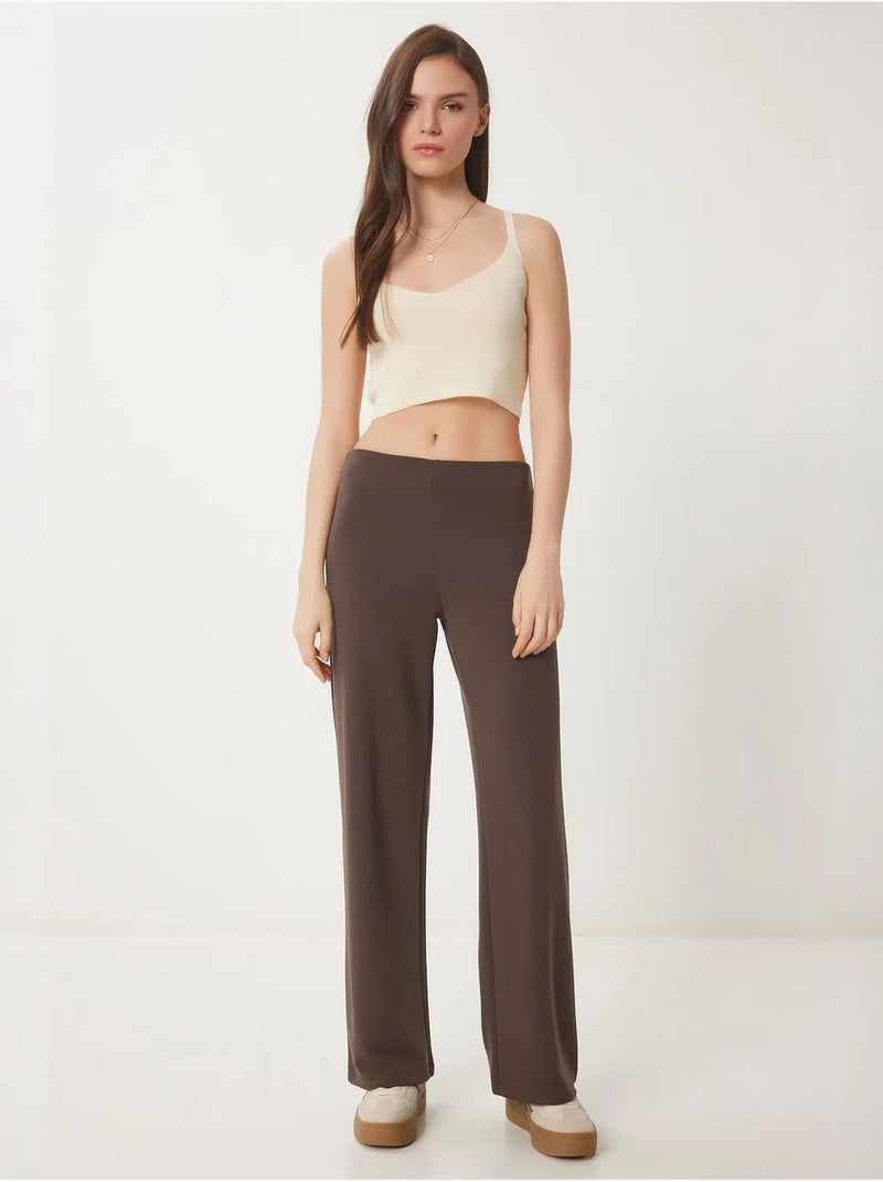 Regular fit sweatpants met elastische tailleband istanbul Chocoladebruin - Kiabi