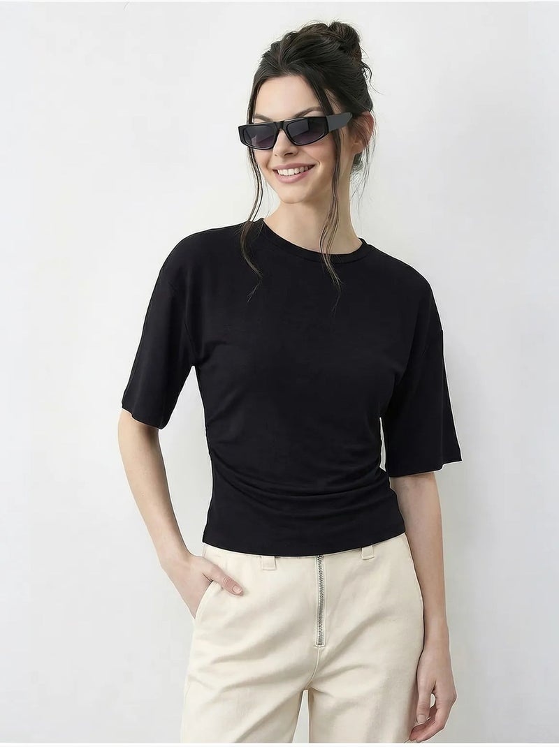 Regular fit t-shirt met ronde hals lucci Zwart - Kiabi
