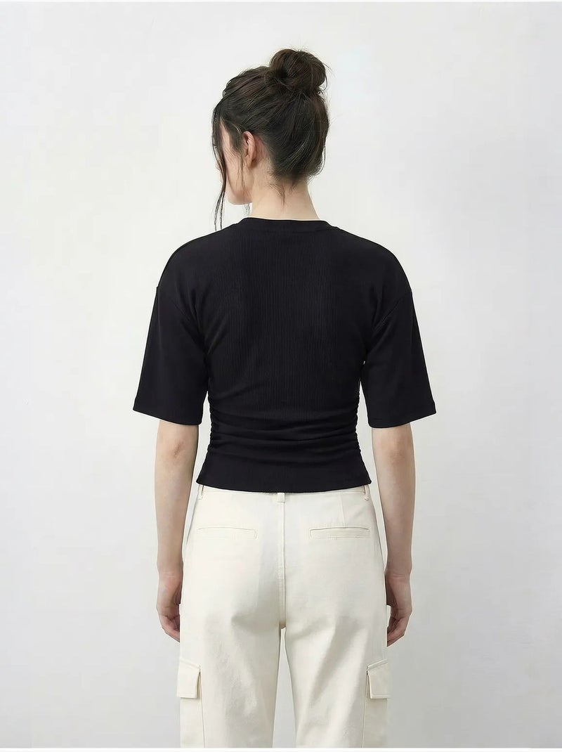 Regular fit t-shirt met ronde hals lucci Zwart - Kiabi