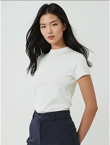 Regular fit t-shirt van katoen met ronde hals hiccup