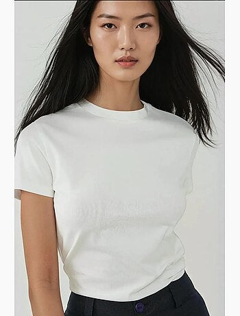 Regular fit t-shirt van katoen met ronde hals hiccup