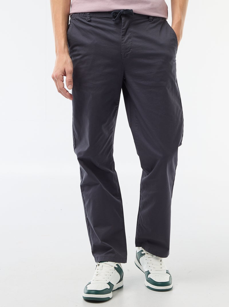 Regular fit twill broek Blauw - Kiabi