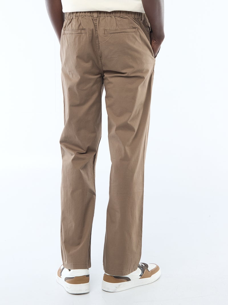Regular fit twill broek Bruin - Kiabi