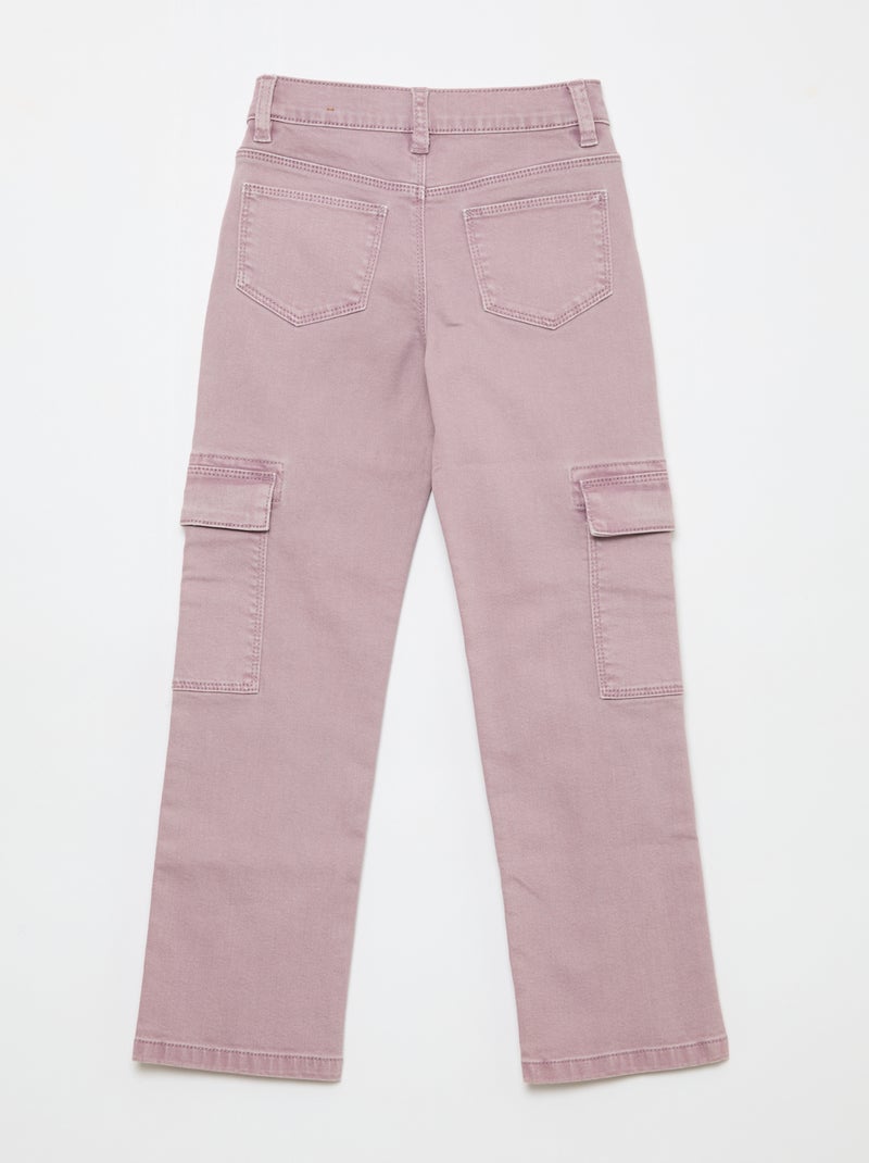 Regular fit twill broek Paars - Kiabi