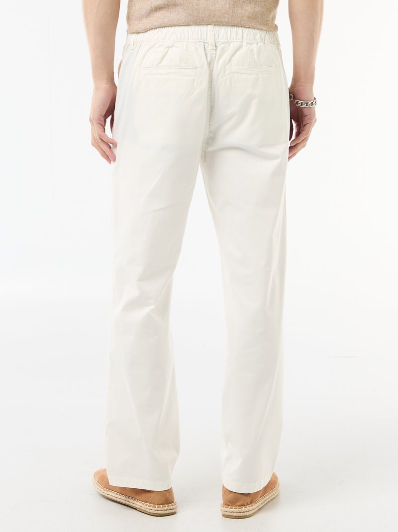 Regular fit twill broek Wit - Kiabi