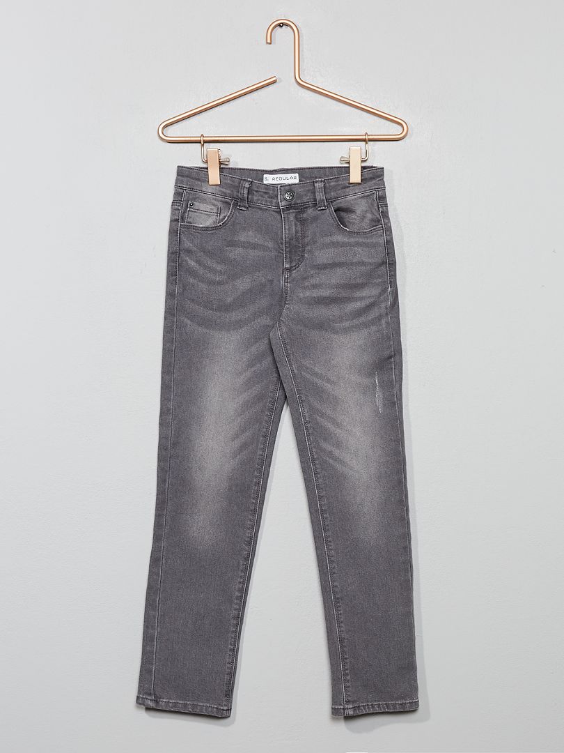 Regular jeans donkergrijs - Kiabi