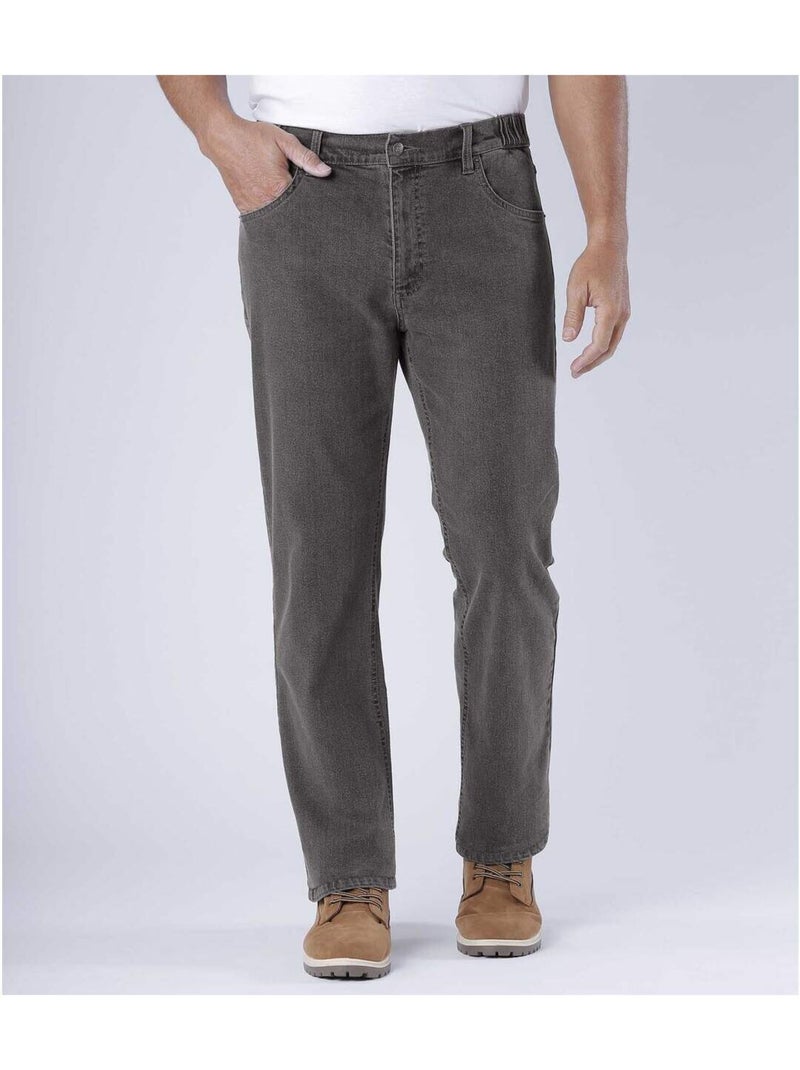 Regular jeans met half-elastische tailleband - atlas for men Grijs - Kiabi