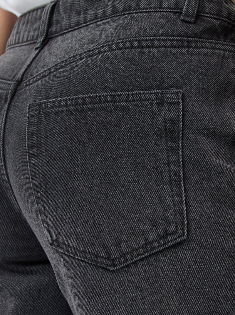 Regular, straight-fit jeans van katoen - L28 Zwart - Kiabi