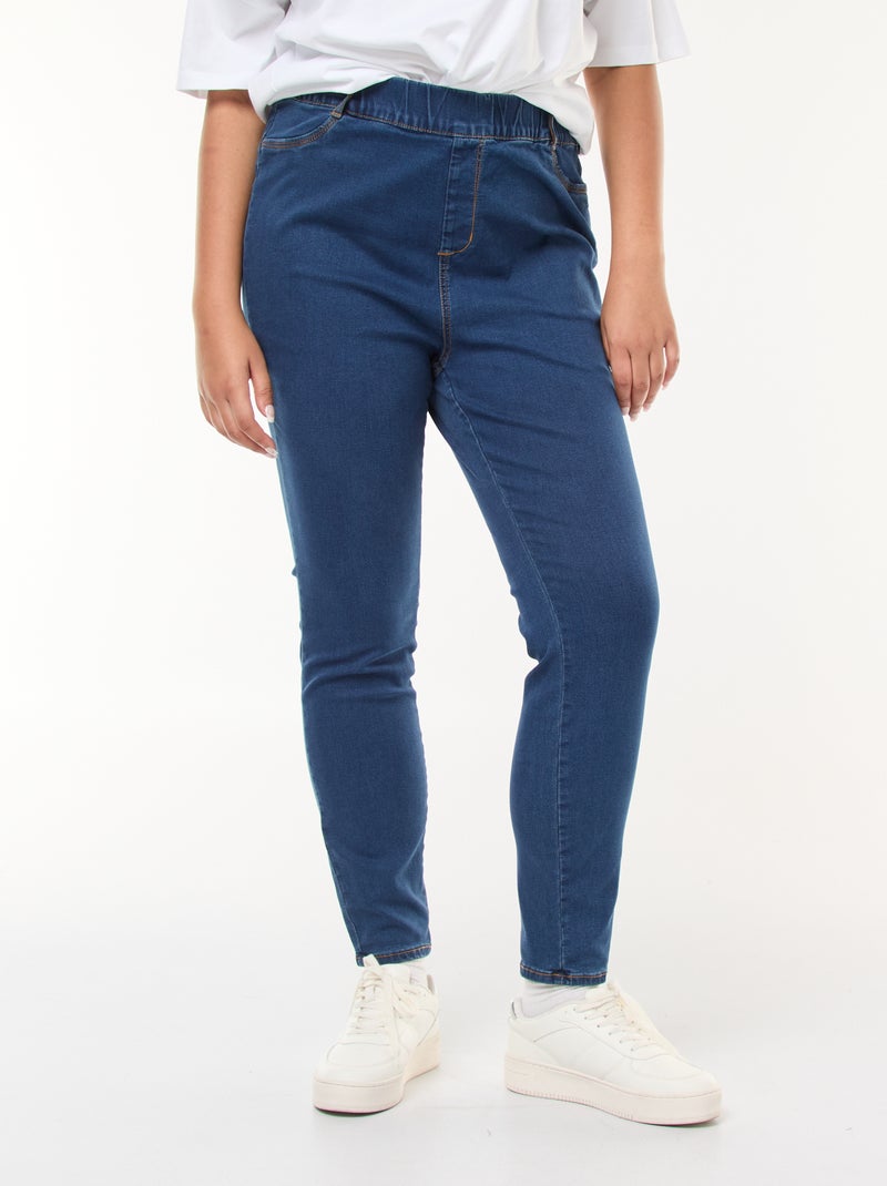 Regular stretchjegging met hoge taille BLAUW - Kiabi