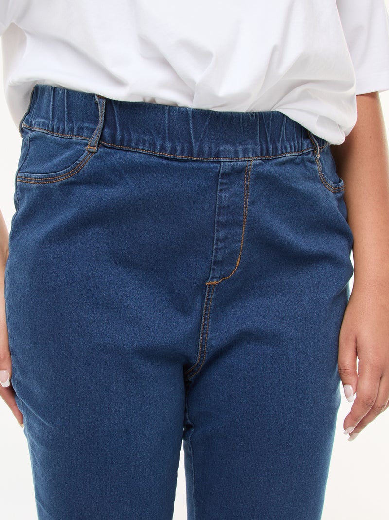 Regular stretchjegging met hoge taille BLAUW - Kiabi