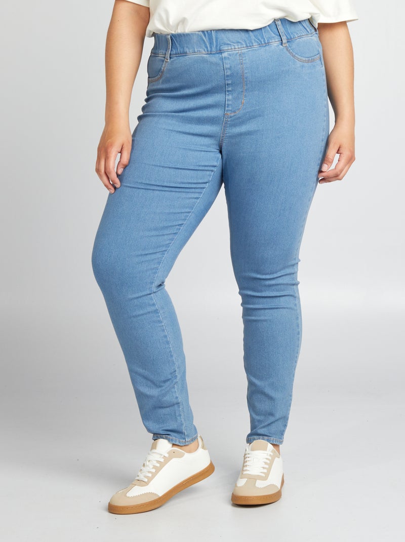 Regular stretchjegging met hoge taille BLAUW - Kiabi