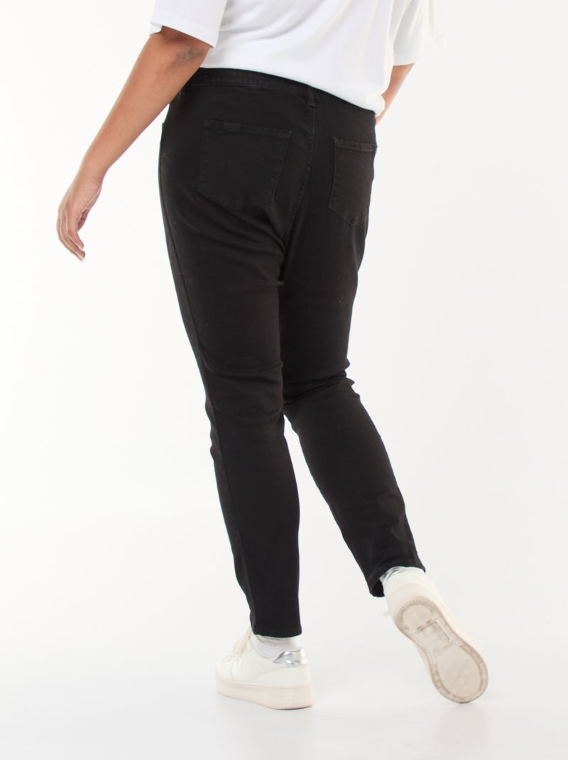 Regular stretchjegging met hoge taille ZWART - Kiabi