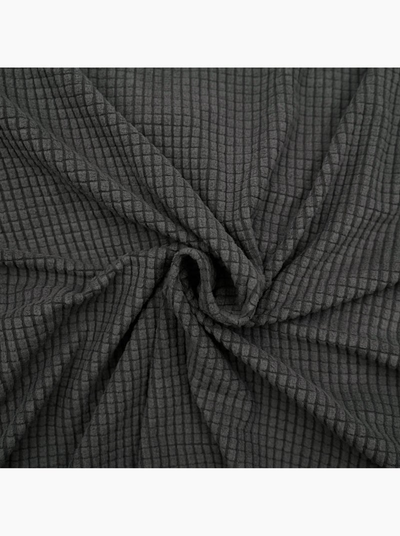 Rekbare scandinavische stoelhoes van gewafeld textiel Antracietgrijs - Kiabi