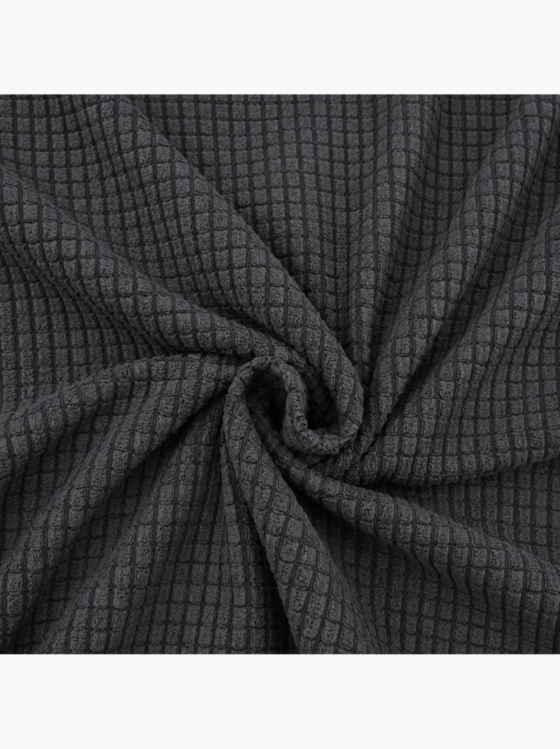Rekbare scandinavische stoelhoes van gewafeld textiel Antracietgrijs - Kiabi