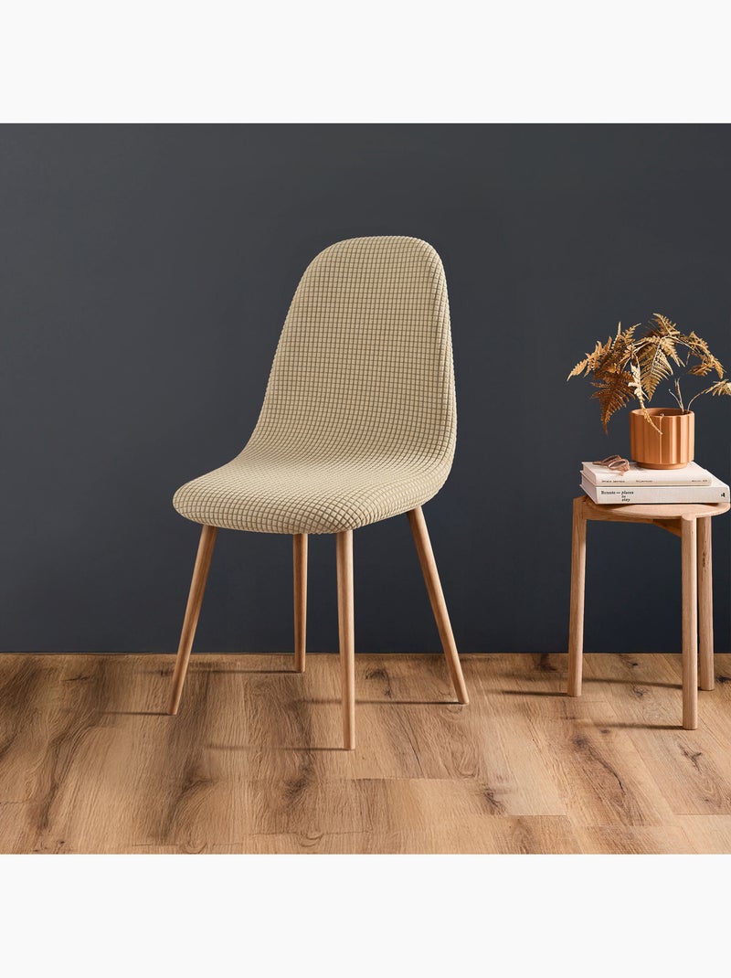 Rekbare scandinavische stoelhoes van gewafeld textiel Groengrijs - Kiabi