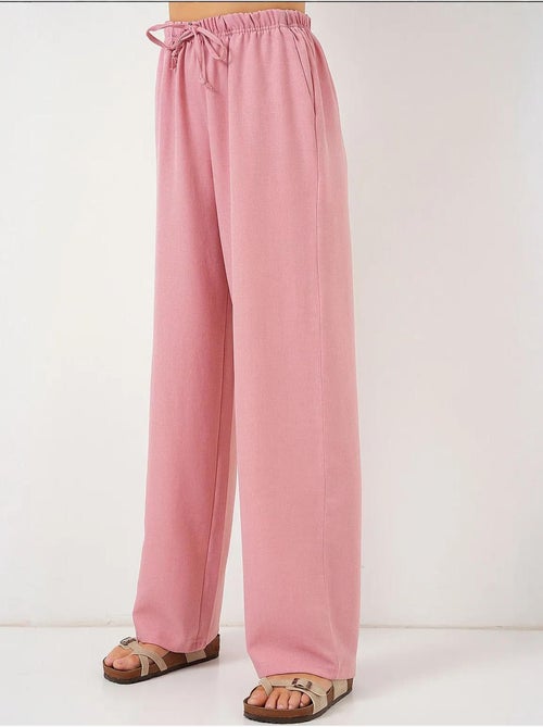Relaxed broek met wijde pijpen en trekkoord bdart - Kiabi Relaxed broek met wijde pijpen en trekkoord bdart - Kiabi