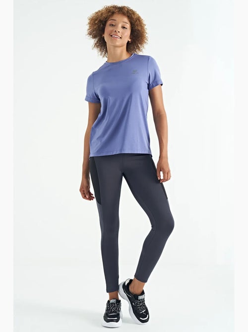 Relaxed dames-t-shirt met ronde hals en zijsplitten tommy - Kiabi