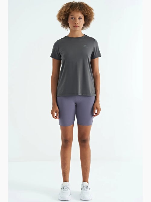 Relaxed dames-t-shirt met ronde hals en zijsplitten tommy - Kiabi
