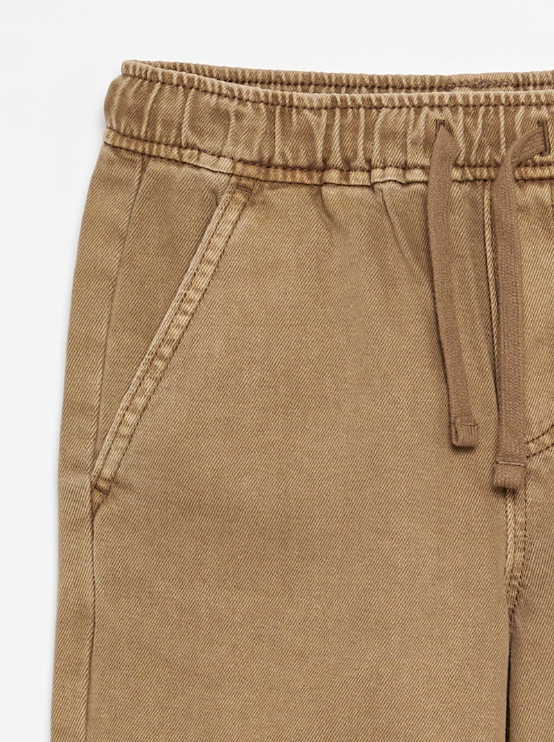 Relaxed fit-broek met elastische taille Bruin - Kiabi