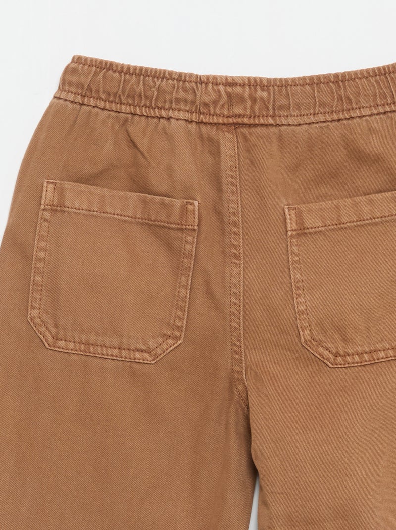 Relaxed fit-broek met elastische taille Bruin - Kiabi