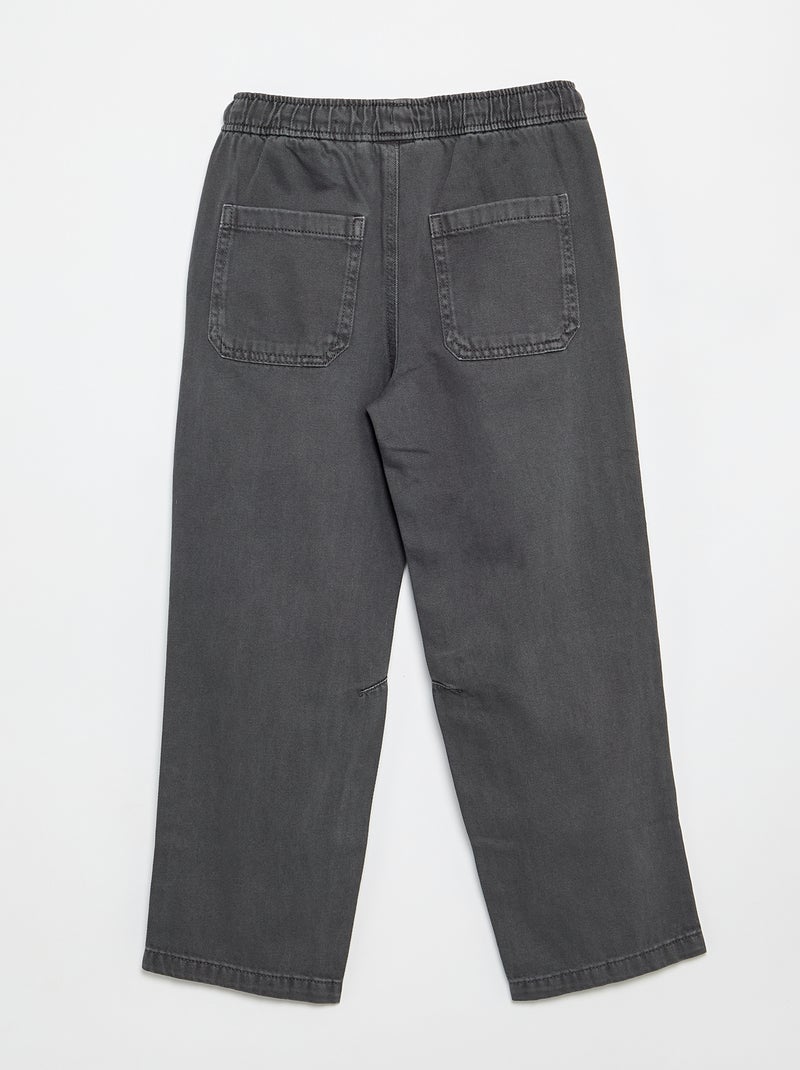 Relaxed fit-broek met elastische taille Grijs - Kiabi