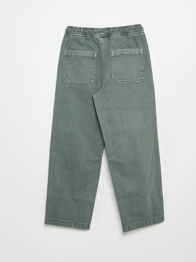 Relaxed fit-broek met elastische taille Groen - Kiabi