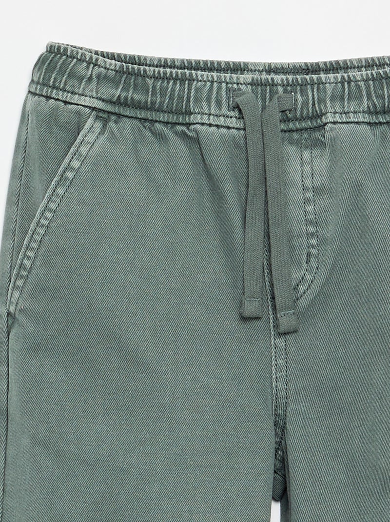 Relaxed fit-broek met elastische taille Groen - Kiabi