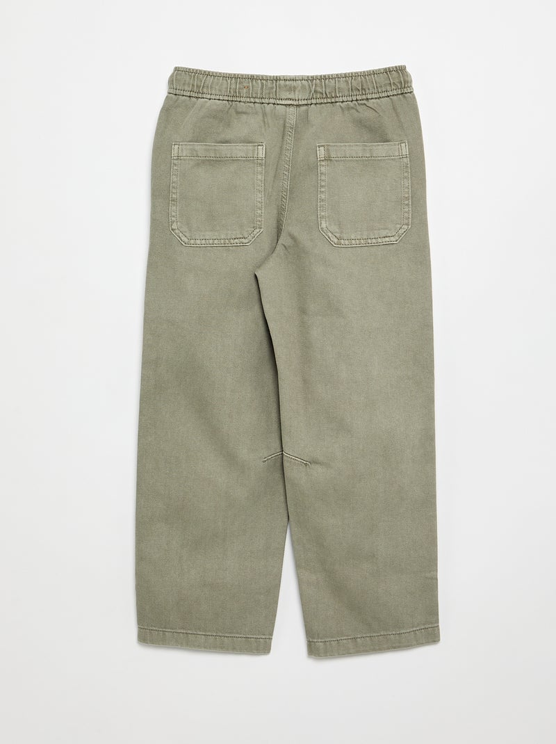 Relaxed fit-broek met elastische taille Groen - Kiabi